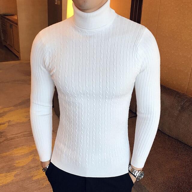 high neck pullover for men