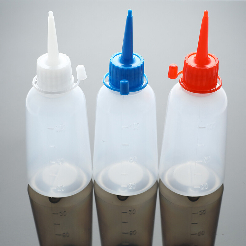 Ministar 100ml Plastic Clear Tip Applicator Bottle Plastic Squeeze Bottle With Tip Cap