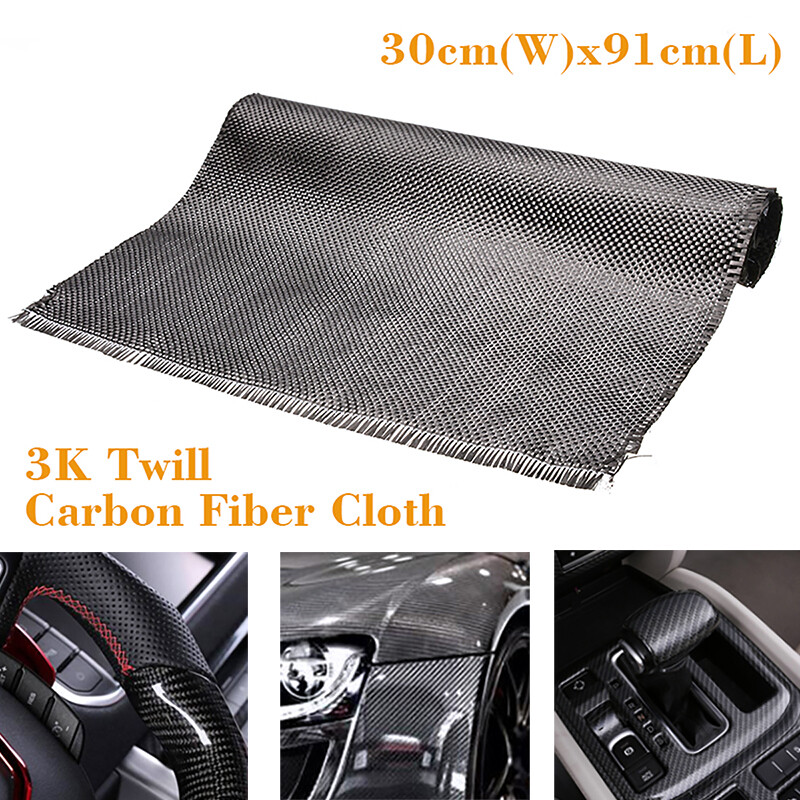 BOKALI 1PCS 36''x12'' 3K Yarn 2/2 Strong Twill Weave Carbon Fiber/Fibre Cloth Fabric Plain
