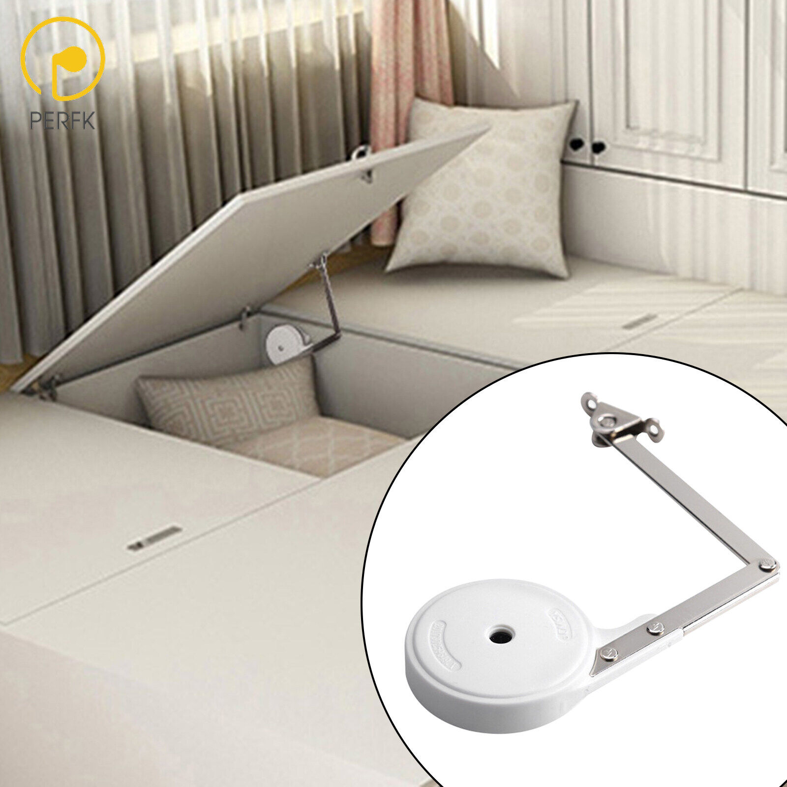 Perfk Lid Support Hinge, Lid Stay Soft Close Toy Box Hinges for