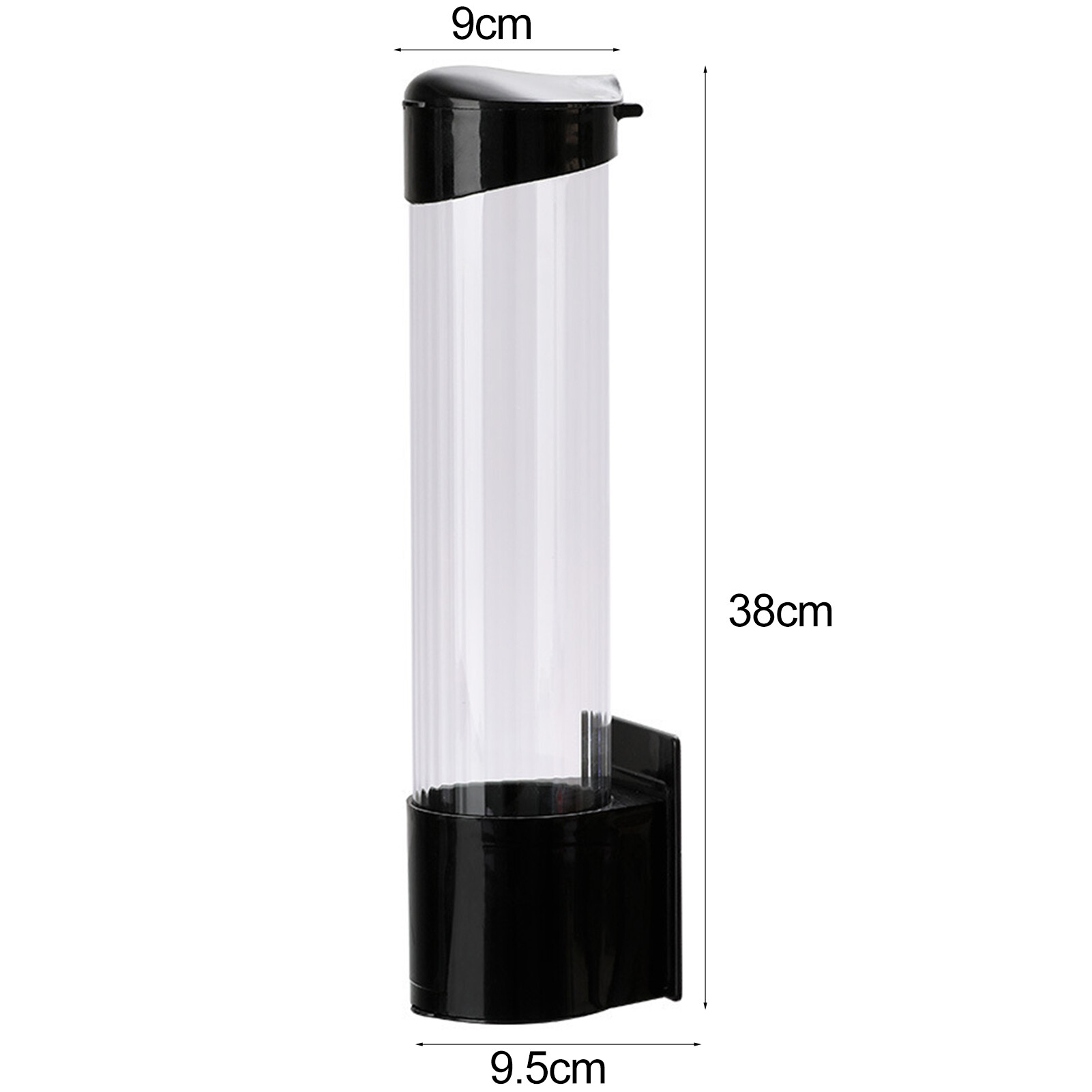 Paper Cup Dispenser Wall Mount Punch-free Pull Type Clear Visible Dustproof Lid Disposable Plastic Water Cup Storage Holder Home Supplies