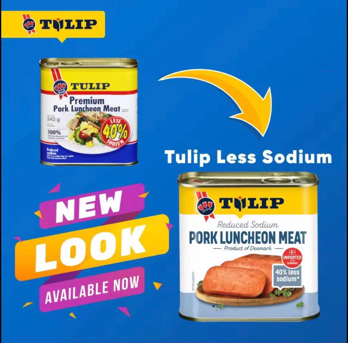 TULIP PORK LUNCHEON MEAT LESS SODIUM 340g | Lazada