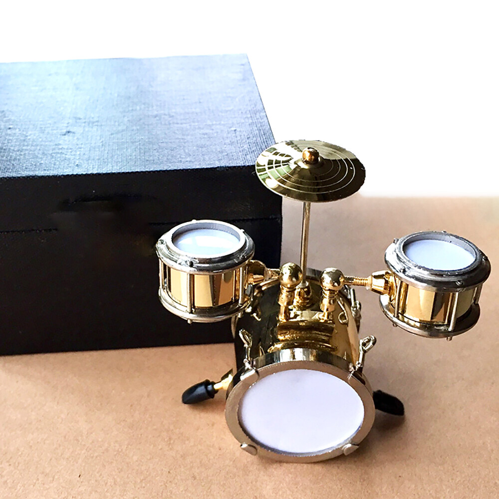 14*10*10cm Miniature Copper Drum Set Model Musical Instrument Decoration 