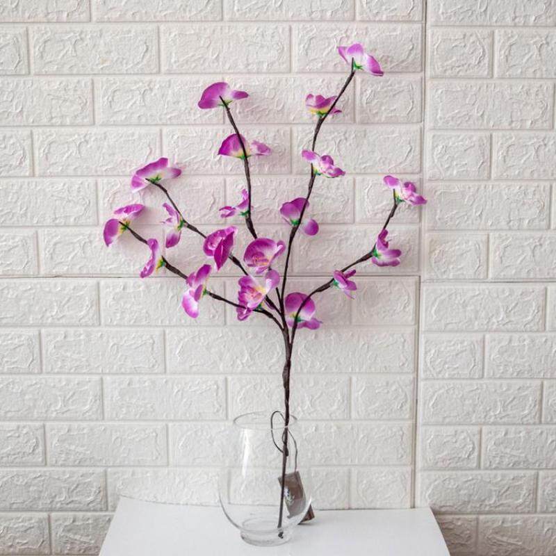 Viugreum 20 LED Mô Phỏng Phalaenopsis Chi Nhánh Ánh Sáng Tiệc Giáng Sinh Vườn Đèn Trang Trí