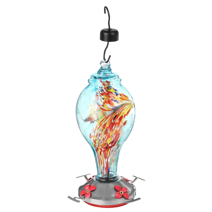 Glass Bird Water Feeder Tree Hummingbird Hanging Outdoor Wild Garden Yard Tool