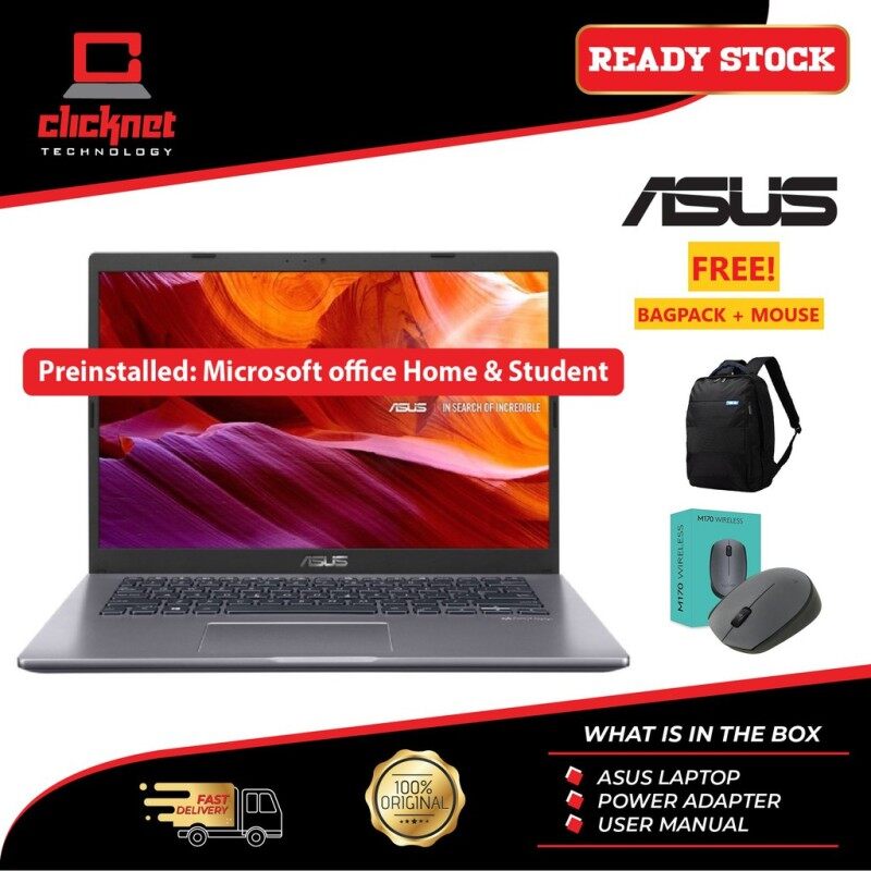 Asus A416E-AEK074TS 14 FHD Laptop Slate Grey ( I5-1135G7, 4GB, 512GB SSD, Intel, W10, HS ) Malaysia
