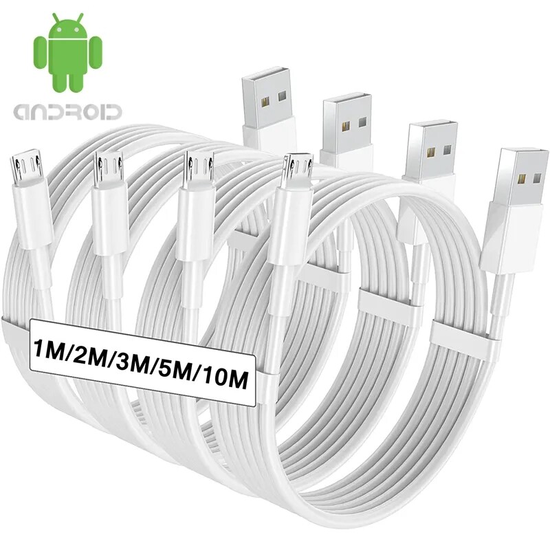 Extra Long Micro USB Fast Charging Cable For Samsung Xiaomi Android Phones Camera Monitor Speakers Charger Cable Data Cord 1m/2m/3m/5m/10m