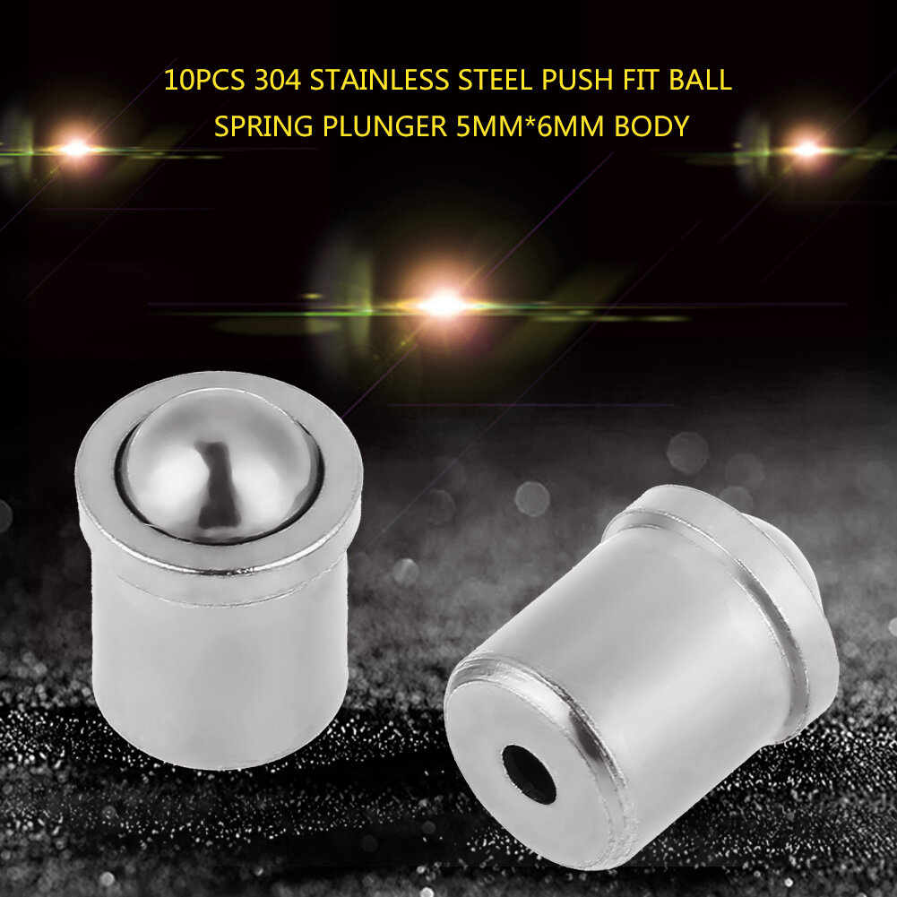 thumbnail image 2 of 3-Pack M10x1 Spring Plungers - Stainless Steel Ball Nose Index Plungers For Machinery 2 of 9