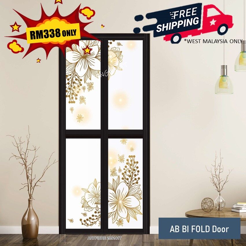 folding bathroom door with lock