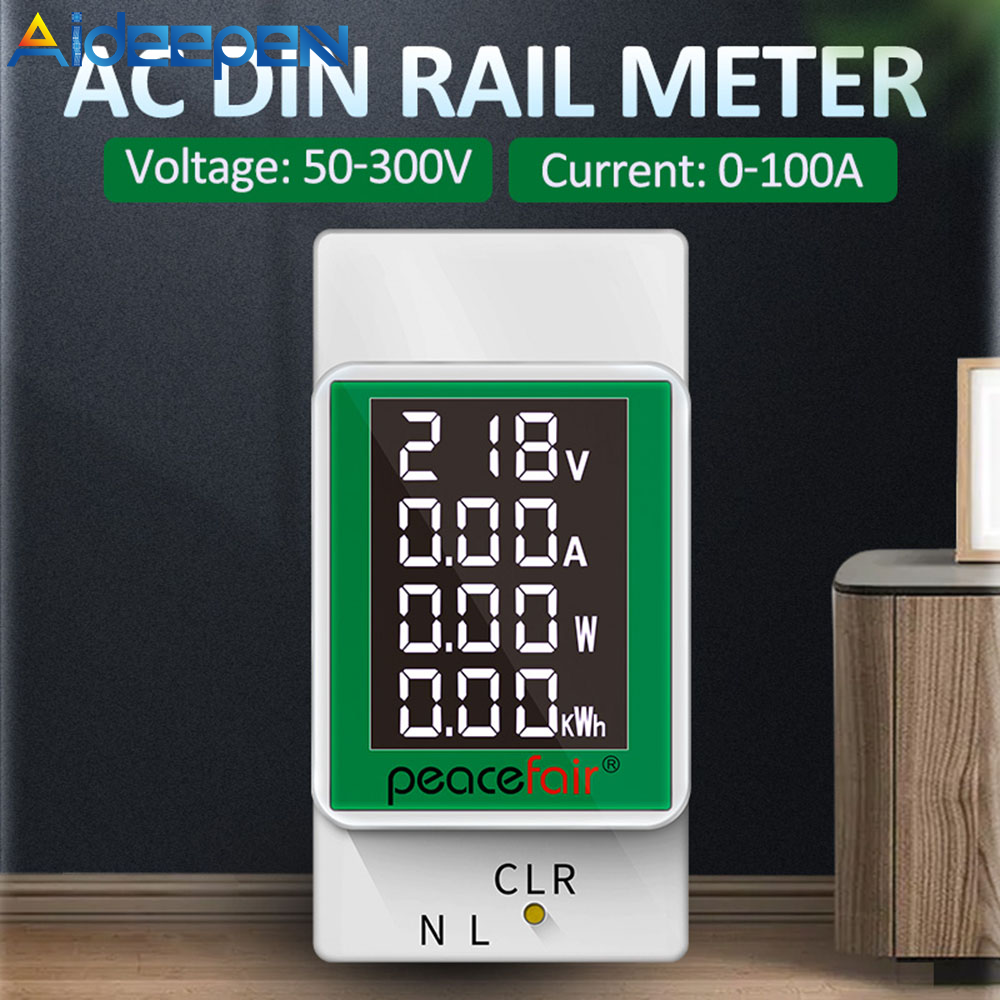 Aideepen 50v-300v 100a digital power energy voltmeter ammeter watt kwh power meter ac220v