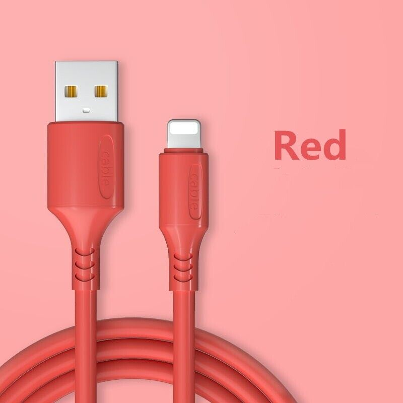 CrashStar 3A 1M Liquid Silicone Charging Cable Fast Charger For Type-C / Android Micro USB / iPhone IOS Cord Cute Candy Colors Hot Sale