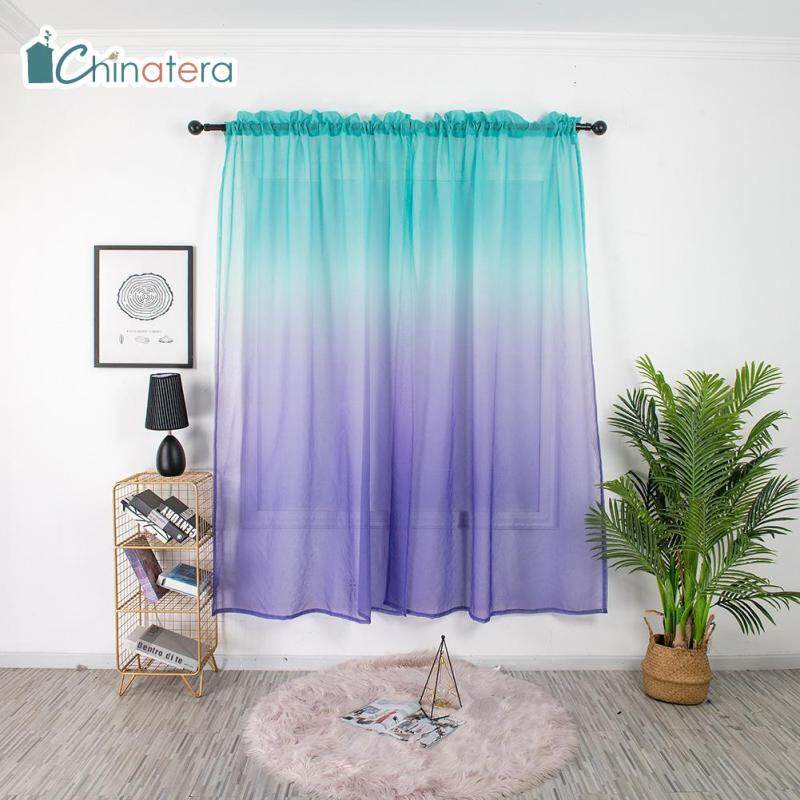 Rèm Cửa Sổ Vải Tuyn Mỏng Màu Chuyển Sắc, Tấm Trang Trí Nhà Cửa Phòng Ngủ Phòng Khách Phong Cách Bắc Âu