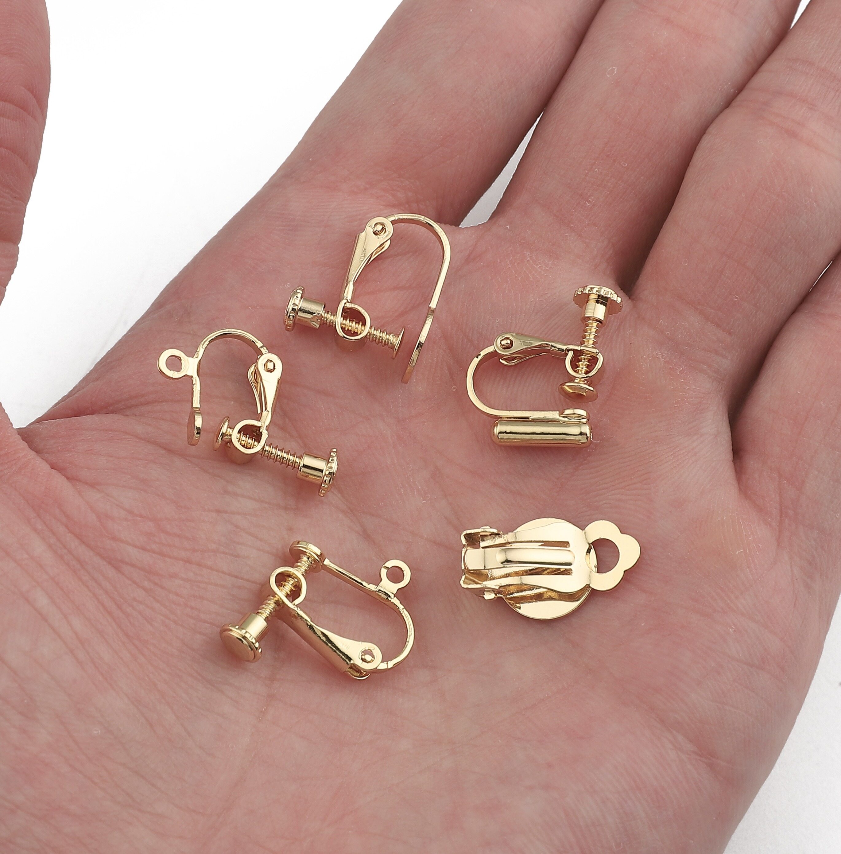 10 Cái/túi Đồng Với 18K Vàng Mạ Bông Tai Móc Clasp Đòn Bẩy Vòng Hở Lưng, Kẹp Bông Tai Tự Làm Móc Cài Phụ Kiện Làm Đồ Trang Sức