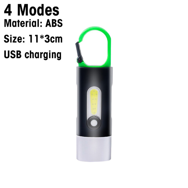Mini Đèn pin móc khóa đèn pin Led sạc điện xách tay đèn pin sạc USB công suất cao cắm trại tầm xa đèn lồng
