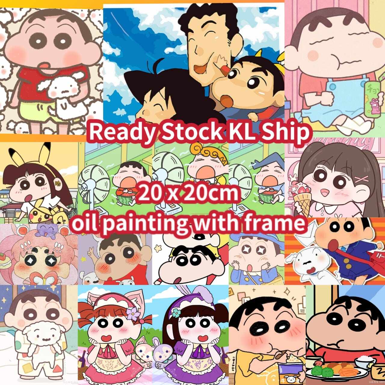 Ready Stock] Shin Chan Series Oil Paint 20x20cm Framed DIY Digital Oil  Painting Paint By Numbers On Canvas Children Diy Toy Drawing Oil Paint |  Lazada
