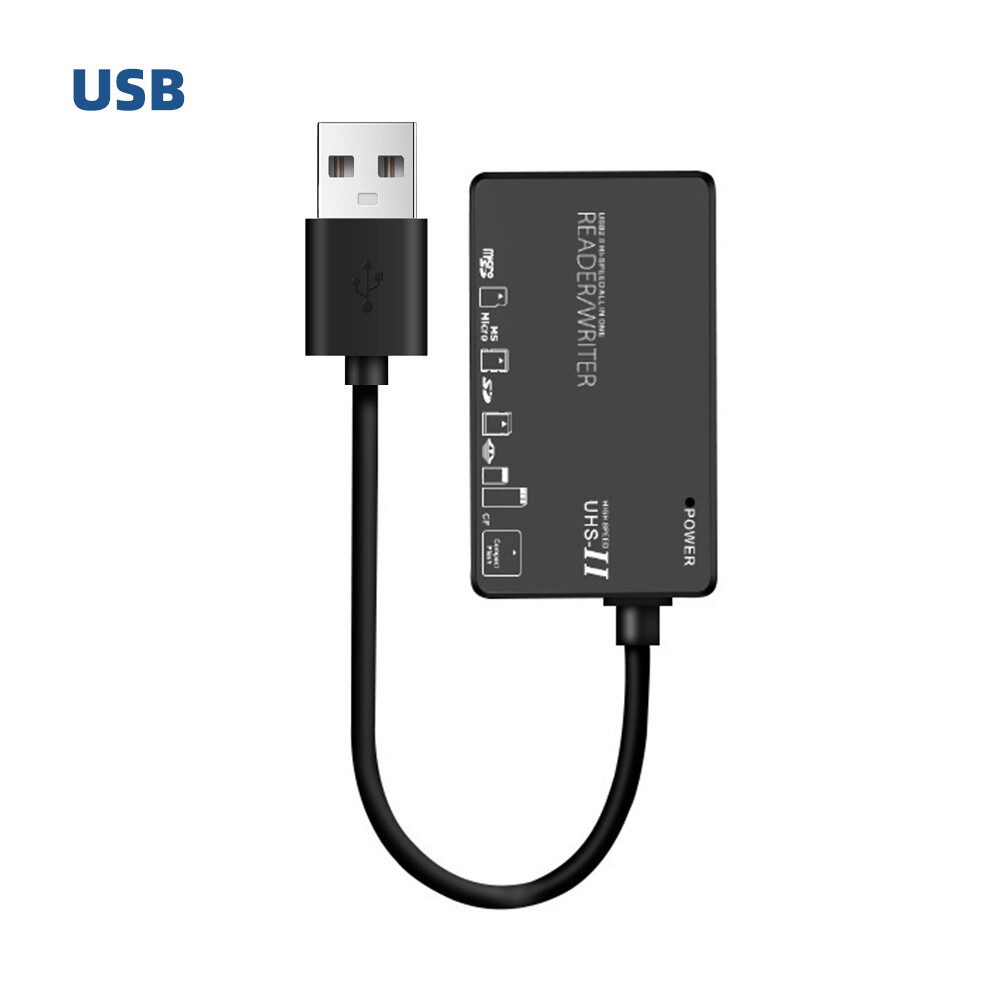 Guugei 6 in 1 usb2.0 type-c card reader multi function cf m2 ms xd sd tf six card slot camera password box card reader