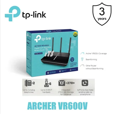TP-Link AC1600 WLAN Telephony DSL Router (Archer VR600v)