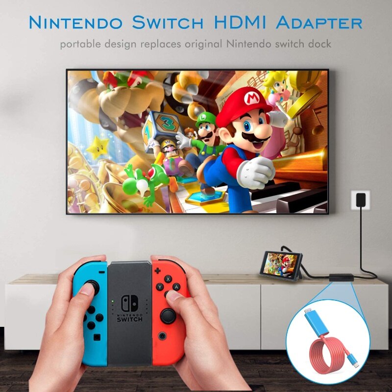 4K HDMI tương thích cáp cho Nintendo Switch & Switch OLED/Lite PC TV chiếu HD Dây sạc nhanh cho NS điện thoại tablet sàn hơi