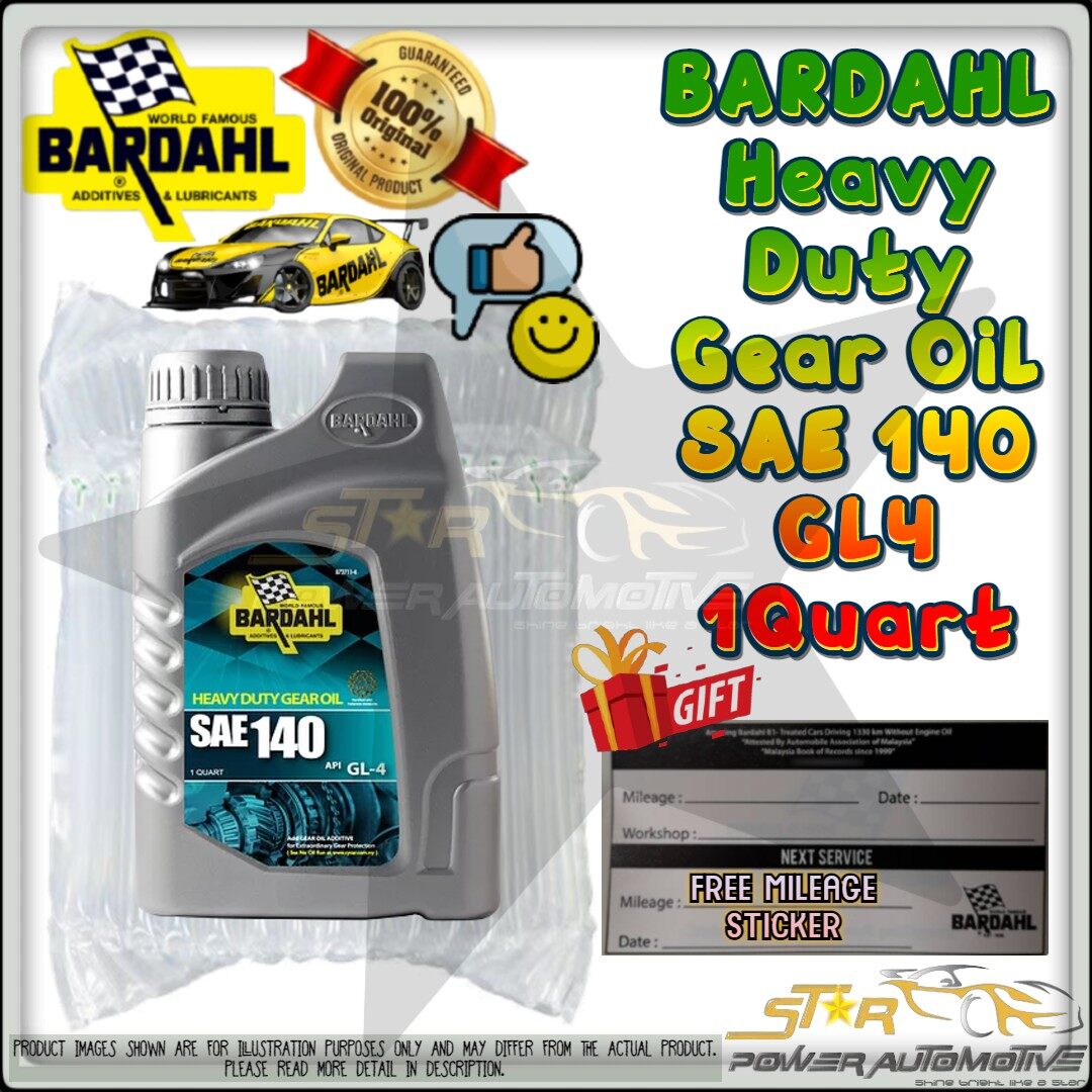 BARDAHL Monograde Heavy Duty Gear Oil SAE 140 GL4 GL4 1L 1QT Quart