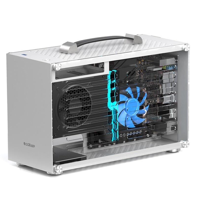 Pccooler I100 ITX MINI Small Case All Aluminium Suitcase Portable HTPC ...