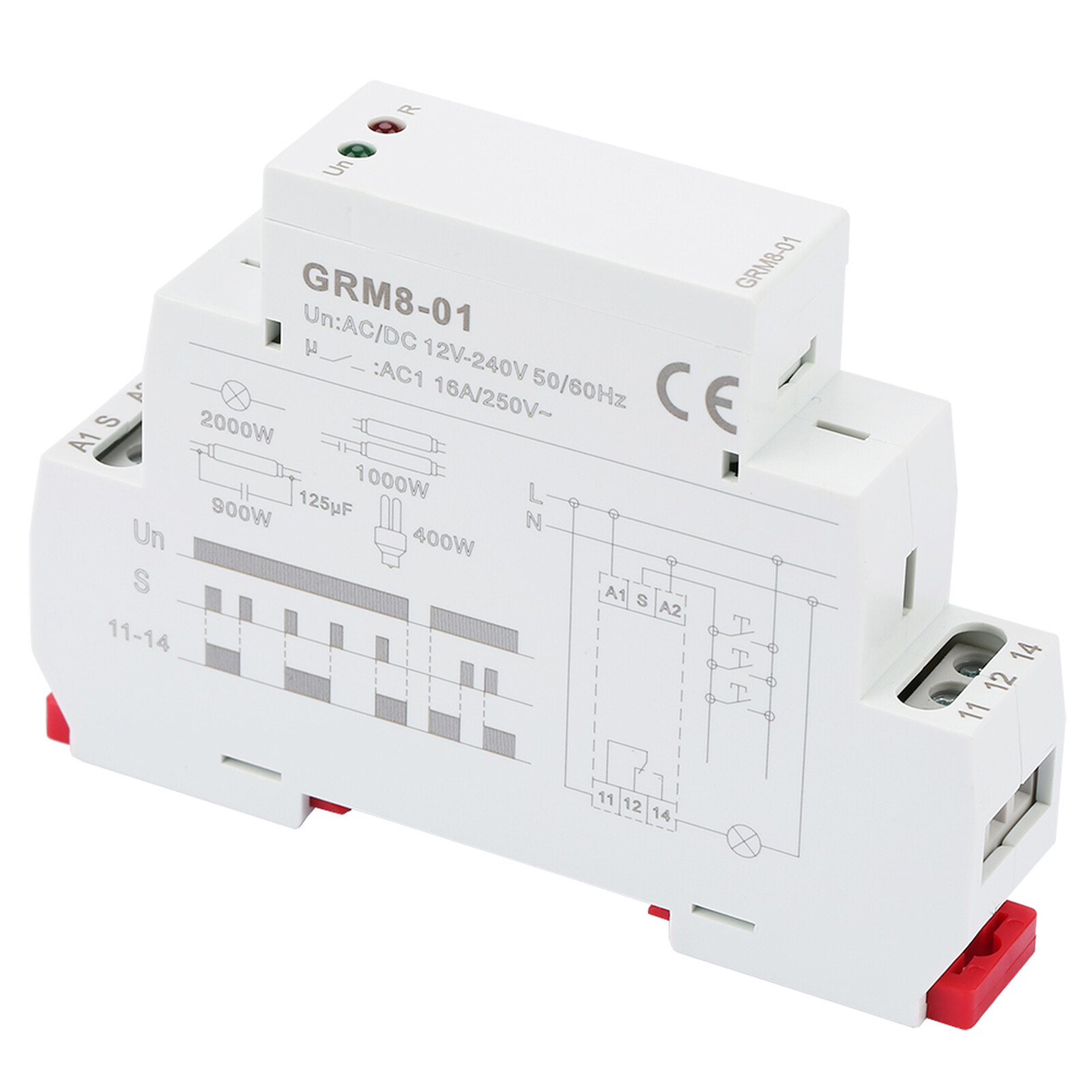 Impulse Relay GRM8-01 AC/DC12-240V Electronic Impulse Relay Latching Relay Memory Relay Can Achieve Multi Point Control by Impulse Commands