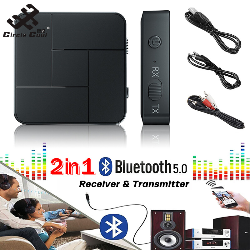 Circle Cool 2-in-1 Bluetooth 5.0 Receiver Transmitter Tv Computer Projection To Wireless Earphone Amplifier Speaker