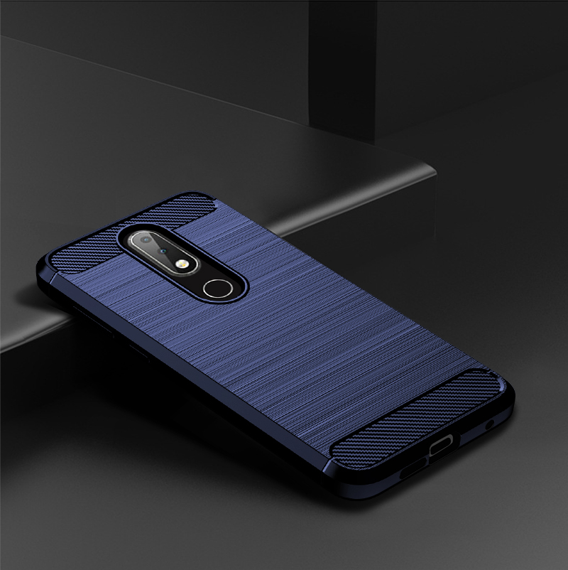 Ốp Lưng Nokia 6.1 Plus Nokia6.1Plus Ốp Lưng Silicon Mềm TPU Sợi Carbon Ốp Điện Thoại Giáp