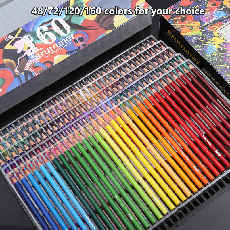 48/72 Colors Wood Oil Artist Colored Pencils Set for Drawing Sketch Coloring Books Gifts Art Supplies