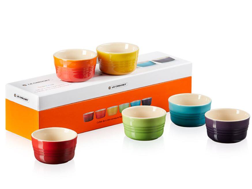 Le Creuset ชุด6มินิ Ramekins Rainbow Stoneware 100Ml X 6 Lazada.co.th
