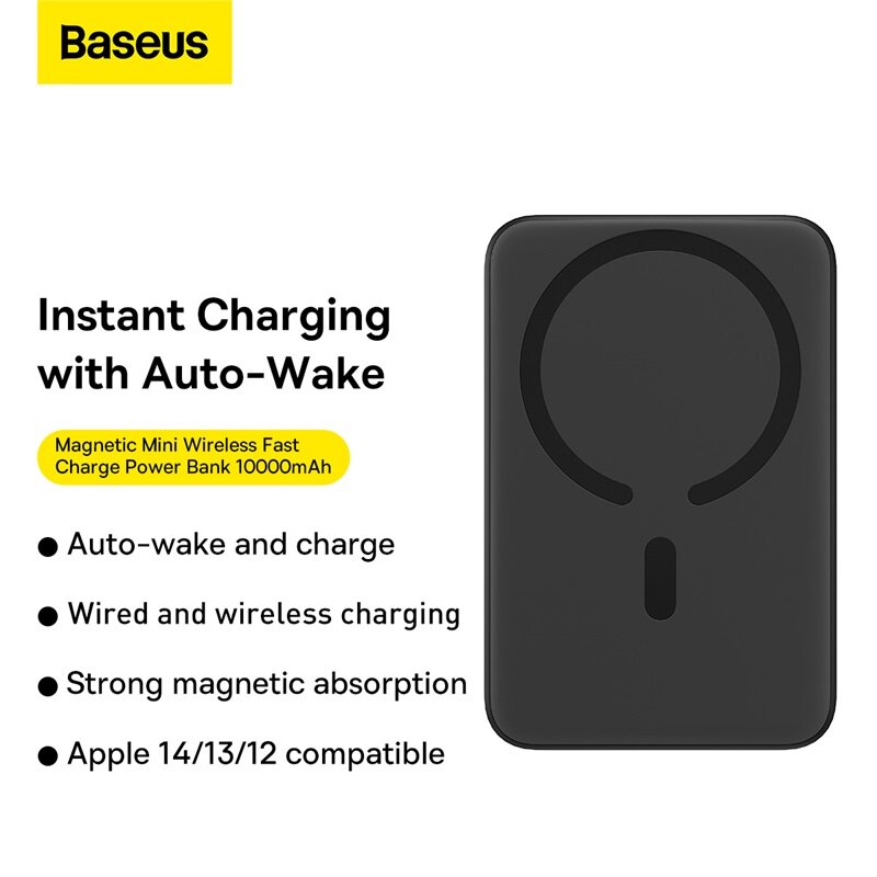 Baseus 10000mAh sạc dự phòng không dây PD 30 Wát pin bên ngoài sạc nhanh không dây