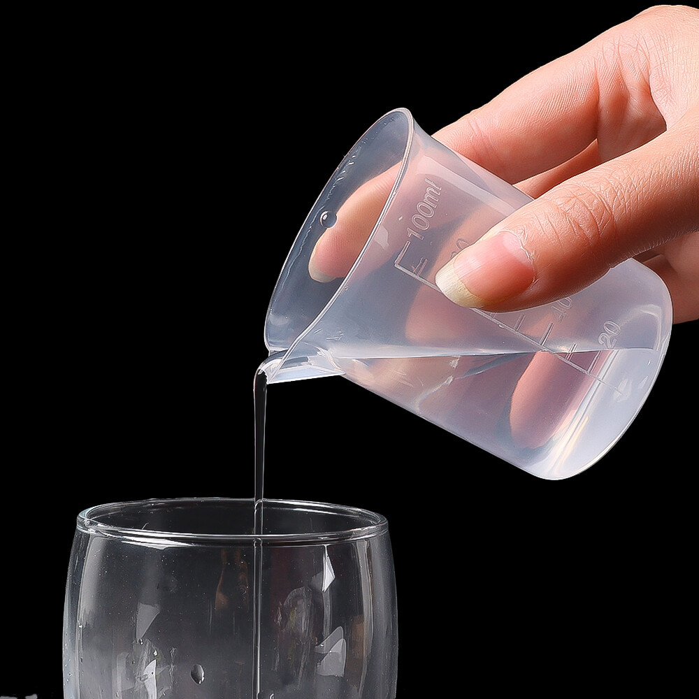 100ml cốc đo lường quy mô trong suốt Cốc dùng để đo bằng nhựa cốc đo lường phòng thí nghiệm cốc đo lường hóa học mà không cần xử lý đồ dùng quầy bar nhà bếp