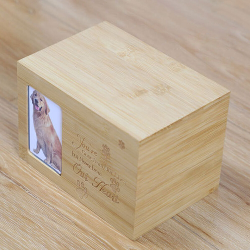 View of Cremation Pet Urn Personalized Engraved Dog Cat Ashes Keepsake Wood Box ...