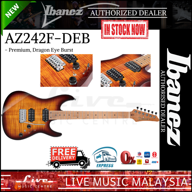 Ibanez Premium AZ242F-DEB - Electric Guitar with Gig Bag, Dragon Eye Burst (AZ242F) Malaysia