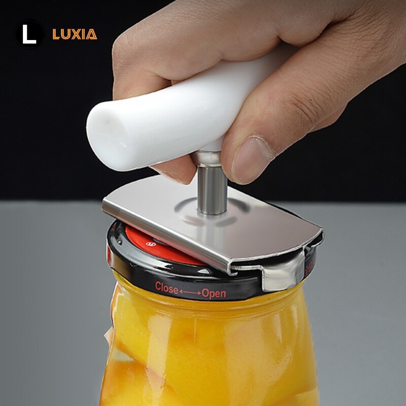 Adjustable Multi-function Bottle Cap Opener Stainless Lids Off Jar Labor-saving Screw Can for Gadget