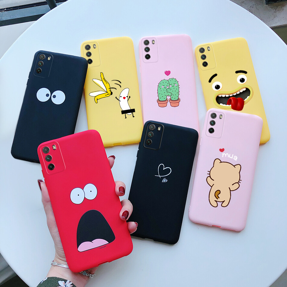 For Xiaomi Mi Poco M3 Casing Soft Silicone TPU Matte Phone Case Cute Painted Back Cover For Poco M3 6.53