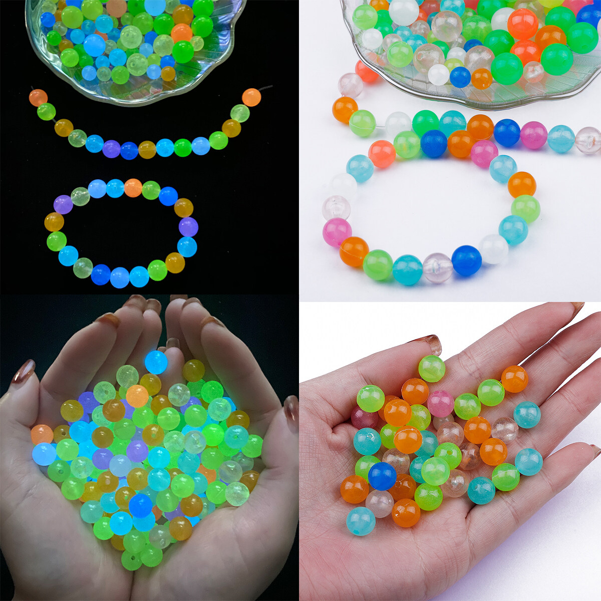 6-8-10-12mm Jewelry Making Loose Beads Glow In The Dark Luminous Beads  DIY
