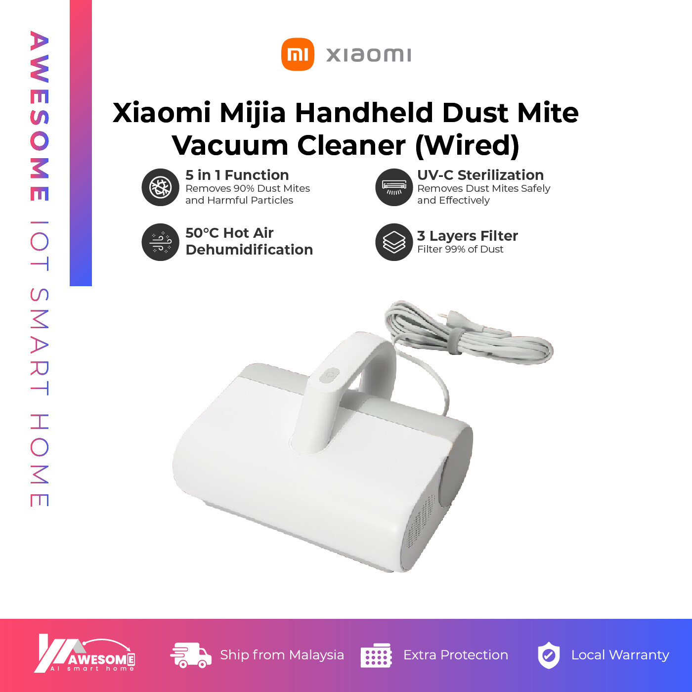 Xiaomi Mijia Handheld Dust Mite Vacuum Cleaner / MJCMY01DY 12000Pa Anti ...