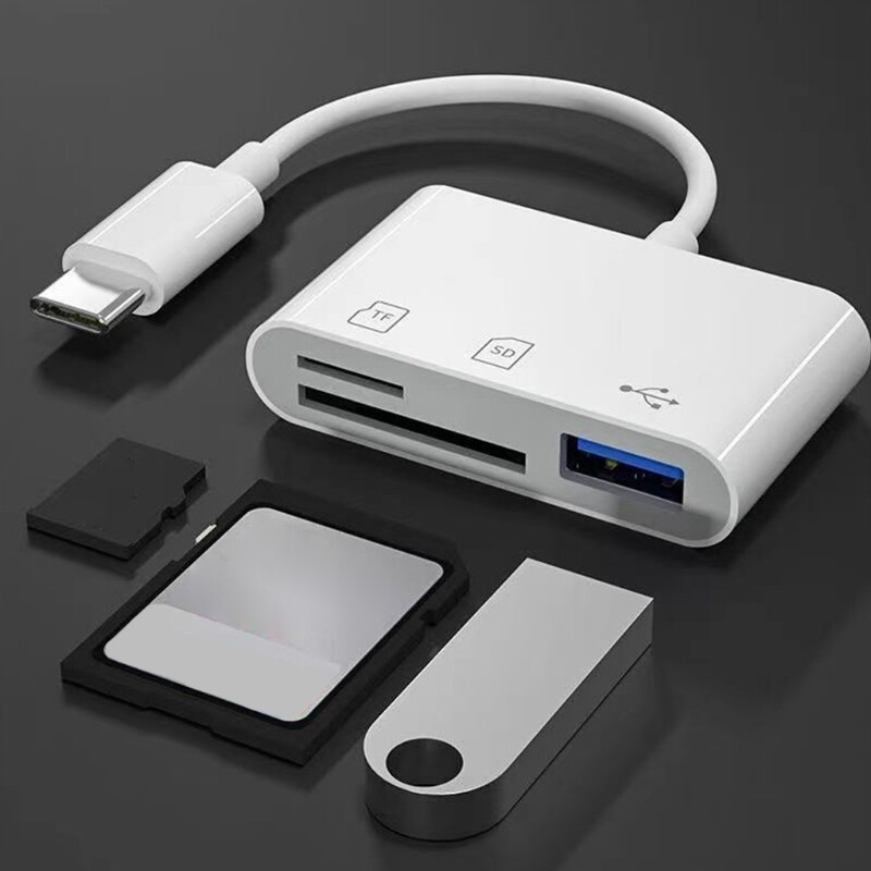 OTG Card Reader High-Speed USB 2.0 Docking Station Type-C to SD TF CF OTG Card Reader for Computer Expansion Headers