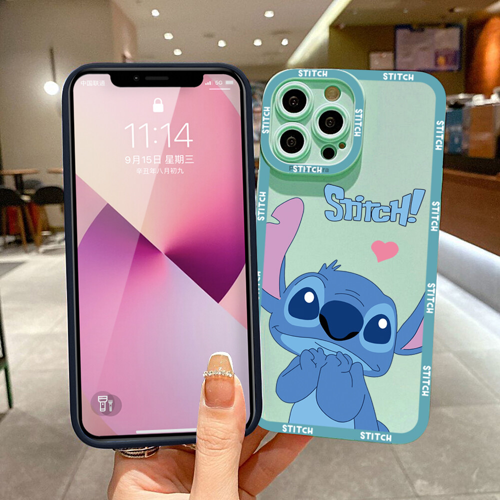 Jizetin Phone Case Casing For Redmi Note 11 Note 11 Pro Note 11 Pro 5G Note 11S Note 10 Note 10 5G Note 10 Pro Note 10S Case For Girls Boys Cute Cartoon Stitch Soft Rubber Casing Full Cover Camera Protection Design Shockproof Case