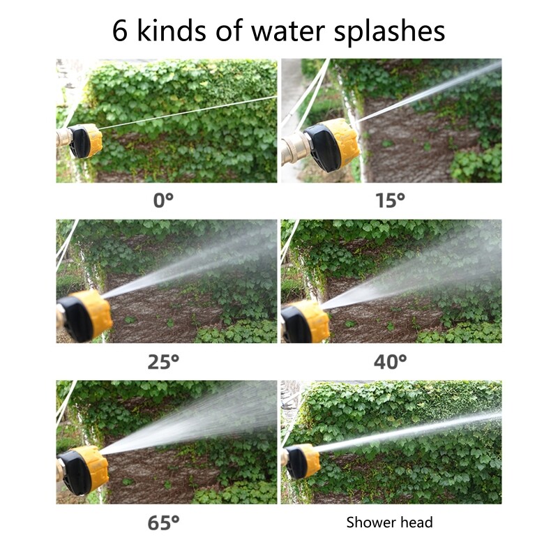 High Pressure Washer Nozzle Multi-function 6-in-1 Adjustable Nozzle 1/4" Quick Plug Male Adapter for Watering Planting