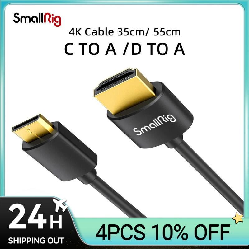 Smallrig Siêu Mỏng Tốc Độ Cao 4K Mini HDMI Sang HDMI C Đến A D Đến A 35Cm