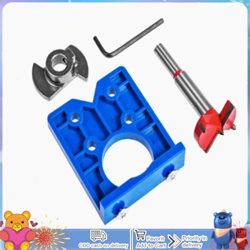 35mm Hinge Hole Jig Drill Guide Set Diy Woodworking Door Hole Opener Concealed Hinges Guide Door Saw Cabinet Accessories Tool