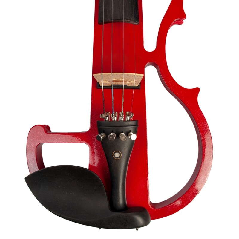 NAOMI Electric Violin 4/4 Violin Electric Violin Hard Case+ Cable +Headphone Red Color Set New
