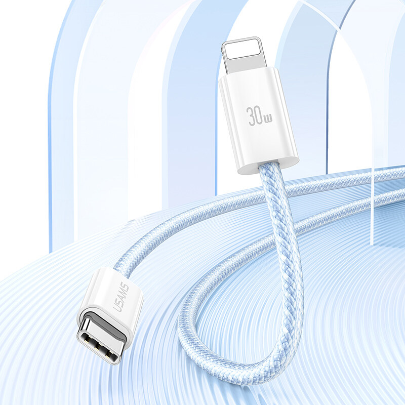 USAMS PD30W Lightning Cable Type C to Lightning Fast Charging Cable Data Transmission Cable For iPhone 14 13 12 11 Pro Max / Laptop / Tablet
