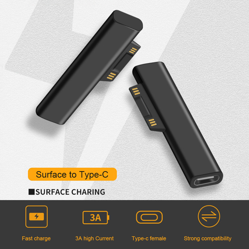 Charging Power Adapter Type C Power Adapter USB C Type Female PD Connector for Surface Pro 3 4 5 6