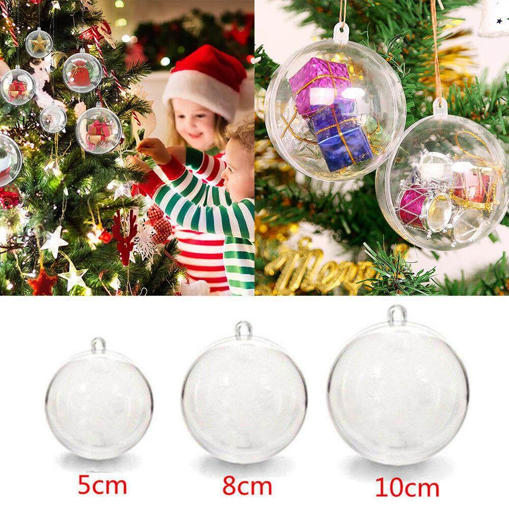 Clear Baubles Empty Fillable Decoration Ornament Christmas Crafts Balls Spheres