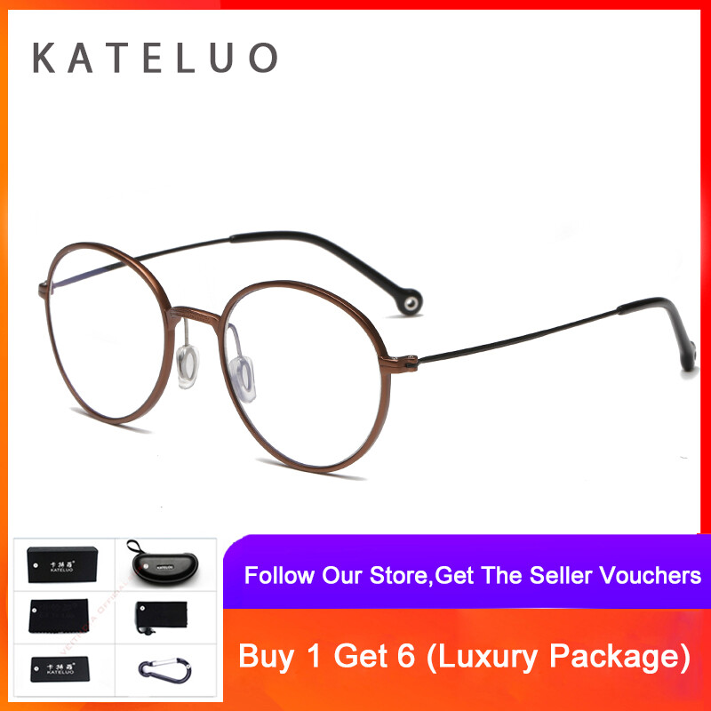 KATELUO J803 Computer Anti Blue Laser Round Frame Retro Classic Eyeglasses