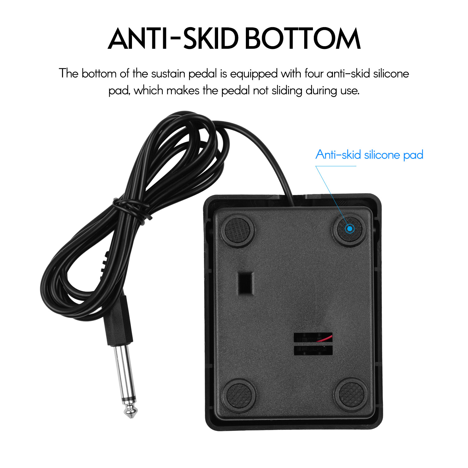 6.35mm Interface Compact Sustain Pedal Universal Single Pedal for Musical Instruments Portable Roll Up Piano Electronic Keyboard Elctronic Roll Up Drum