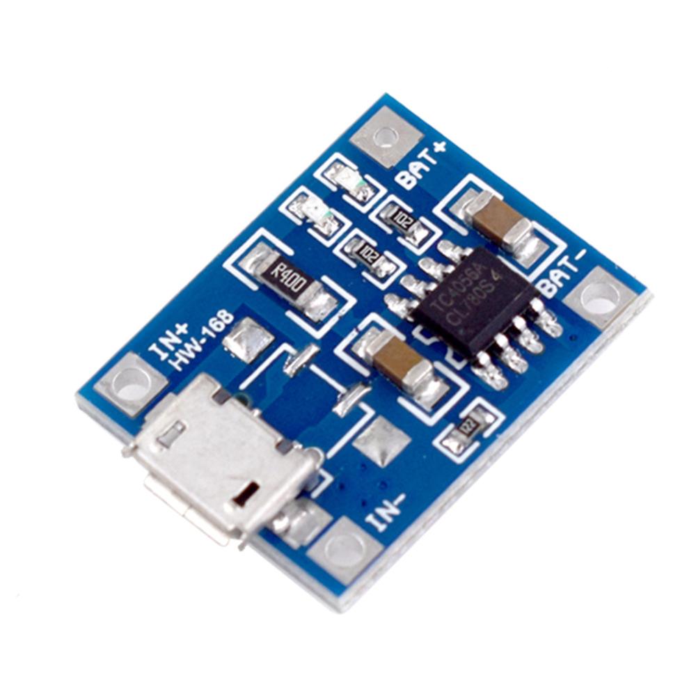 Lithium Battery Charger Module 1A Portable Battery Charger Panel DC4.5-5.5V with Indicator Light for Lithium Batteries