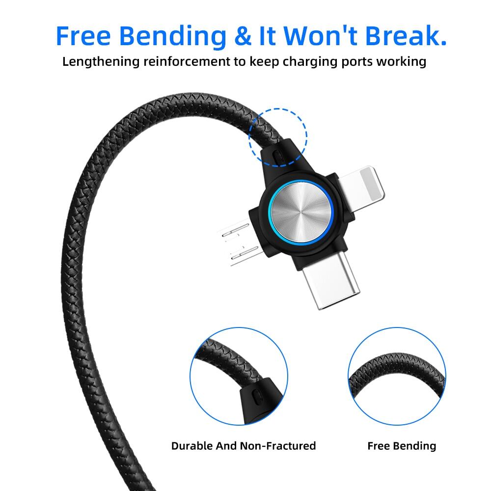 FLOVEME 3 in 1 USB Cable Data Transmission Spring Retractable Charing Charger Type C Lightning Micro USB Data Cable For iphone Samsung Xiaomi Android Phone